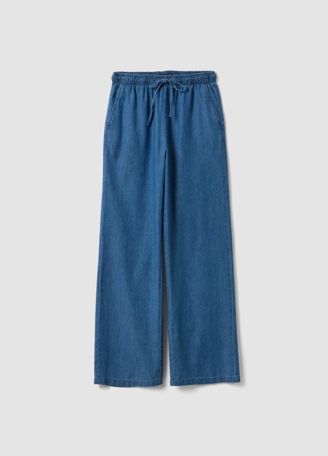 Blaue Wide-leg-jeanshose Aus Reiner Baumwolle Mit Tunnelzug | OVS Blaue Wide-leg-jeanshose Aus Reiner Baumwolle Mit Tunnelzug - 11 | OVS