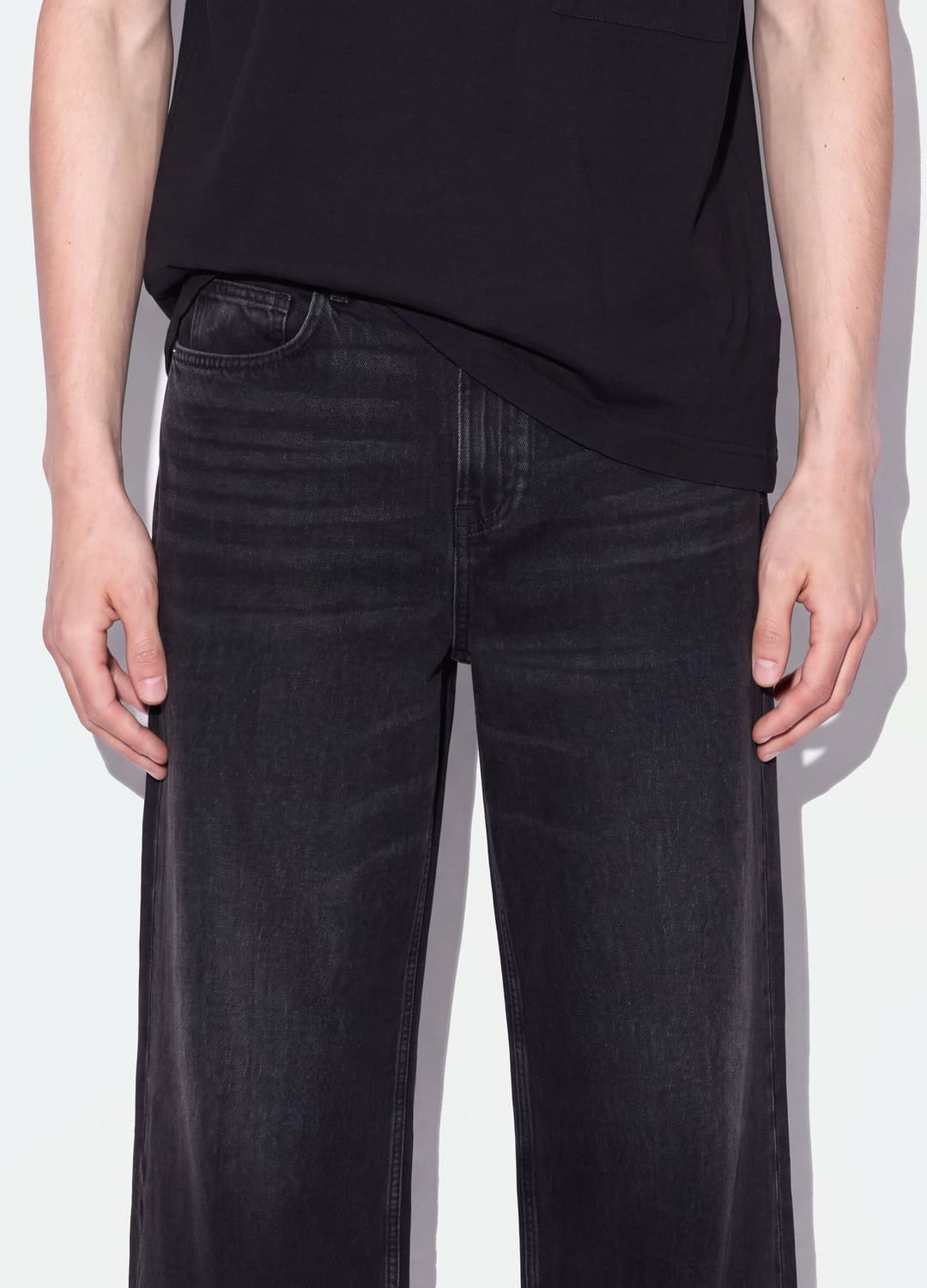 Schwarze Wide-leg-denimjeans Aus Reiner Baumwolle | OVS Schwarze Wide-leg-denimjeans Aus Reiner Baumwolle - 3 | OVS