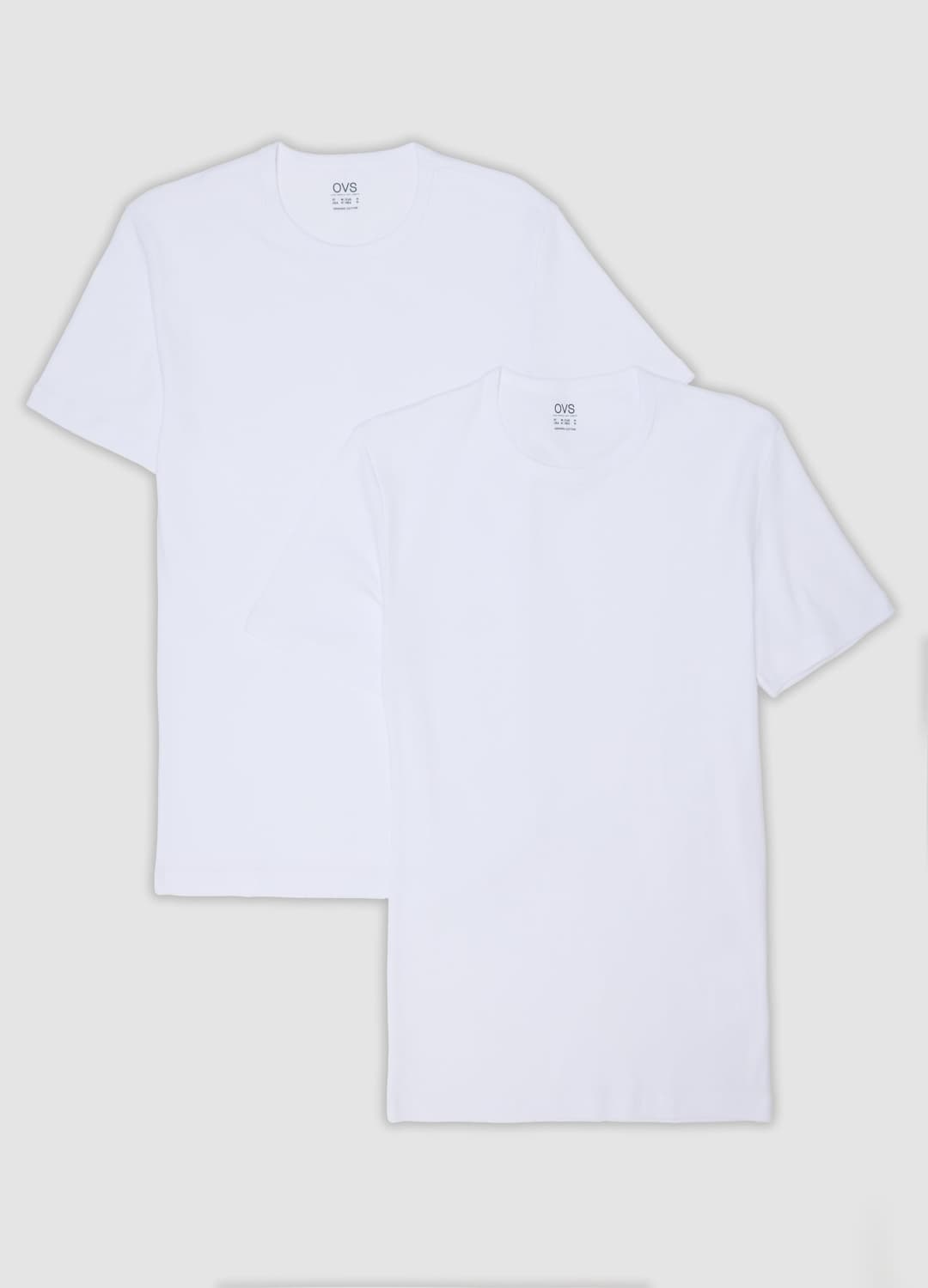 2er-pack Weiße Rundhals-t-shirts Aus Reiner Bio-baumwolle | OVS 2er-pack Weiße Rundhals-t-shirts Aus Reiner Bio-baumwolle - 0 | OVS