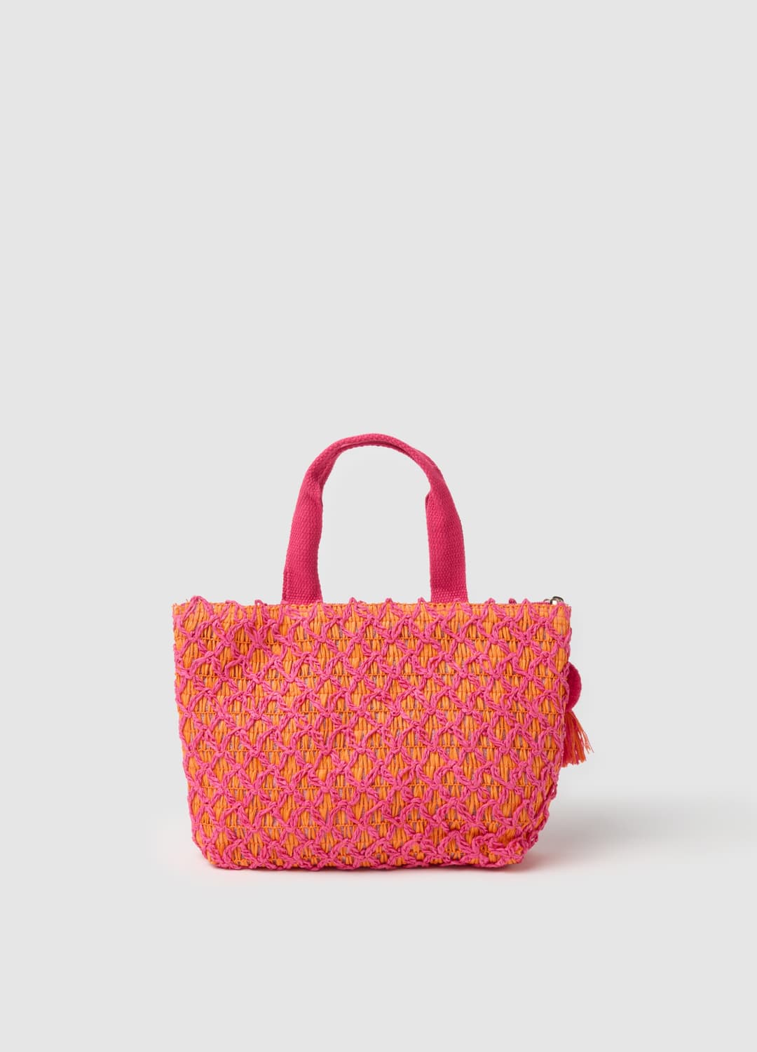 Maxi Bag In Raffia Rosa E Bianco | OVS Maxi Bag In Raffia Rosa E Bianco - 4 | OVS