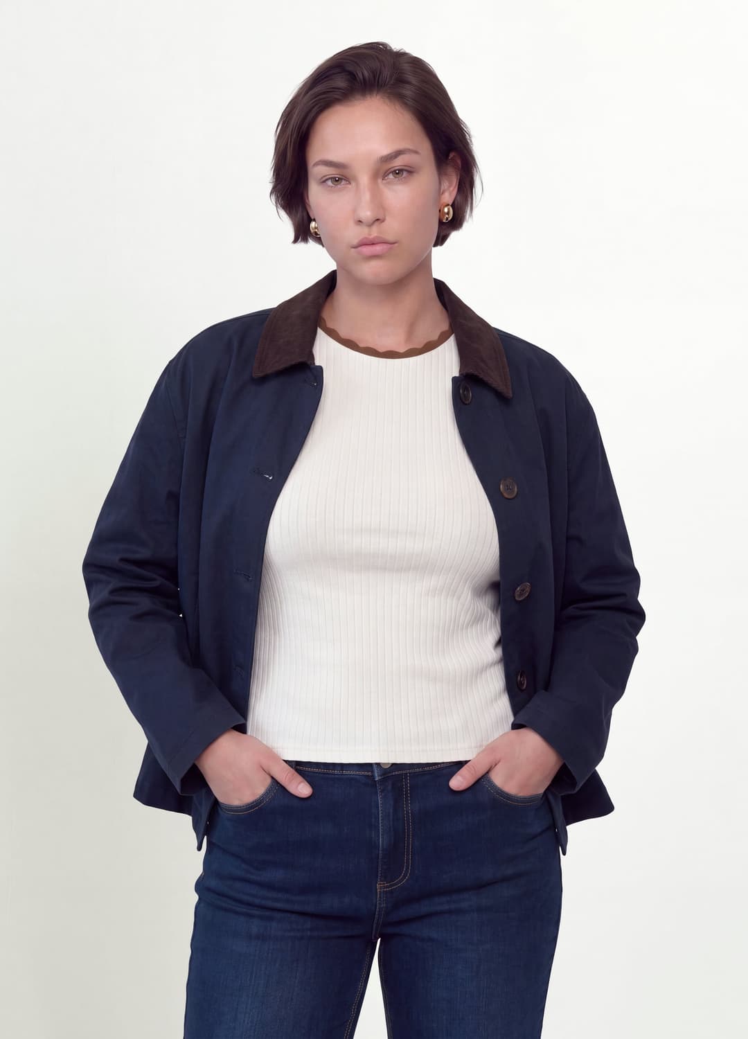 Giacca Blu In Puro Cotone Con Colletto A Contrasto Regular Fit | OVS Giacca Blu In Puro Cotone Con Colletto A Contrasto Regular Fit - 1 | OVS