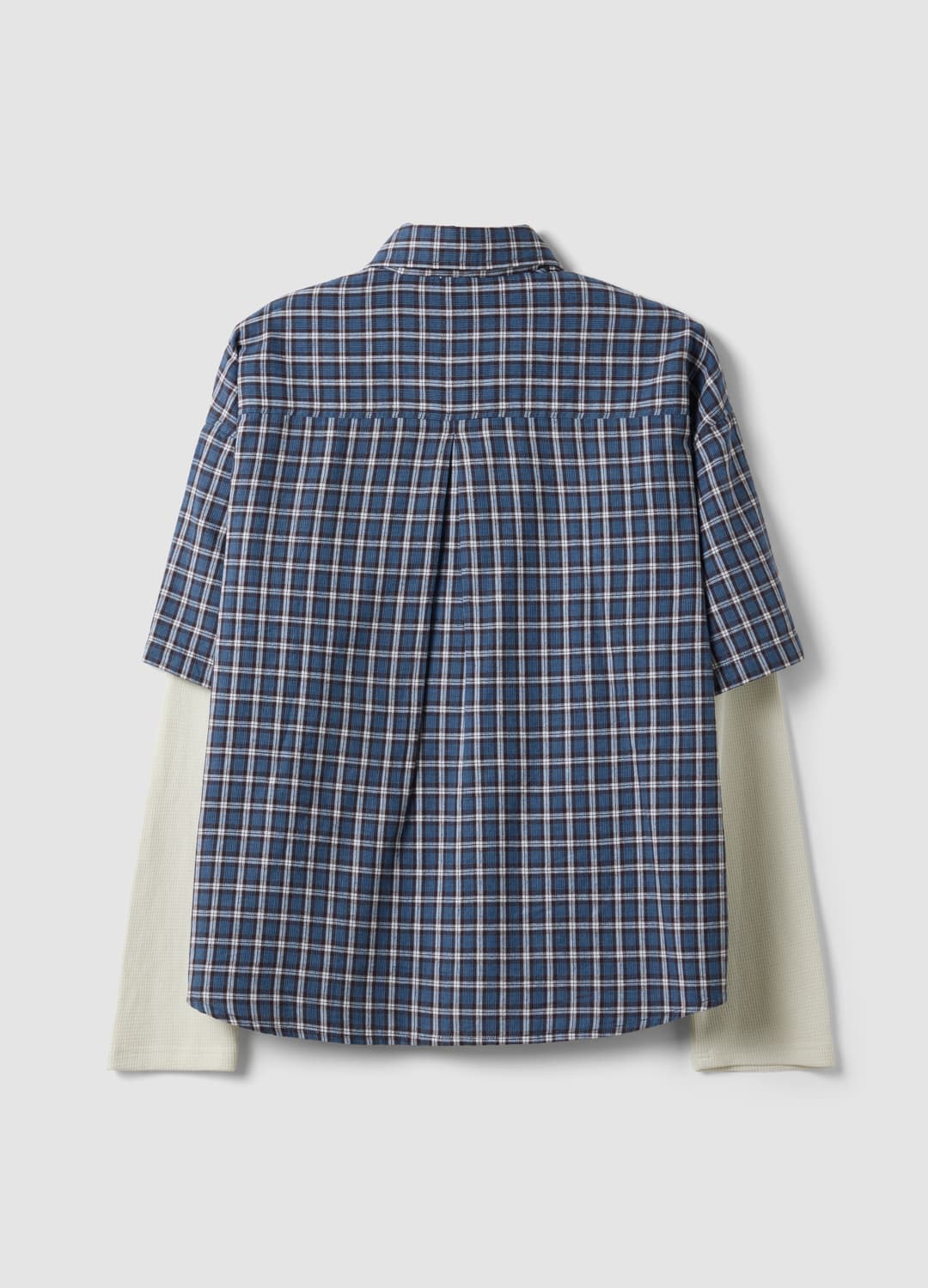 Camicia Cropped Blu A Quadri In Puro Cotone Con Maniche Doppie Over Fit | OVS Camicia Cropped Blu A Quadri In Puro Cotone Con Maniche Doppie Over Fit - 6 | OVS