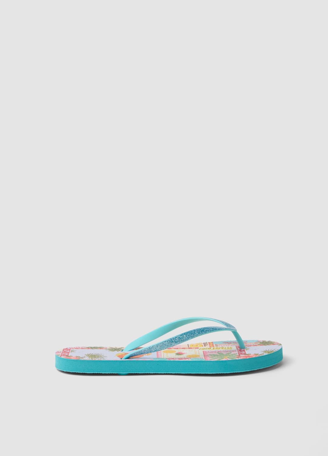 Infradito Azzurre Multicolor Con Stampa Tropicale | OVS Infradito Azzurre Multicolor Con Stampa Tropicale - 0 | OVS