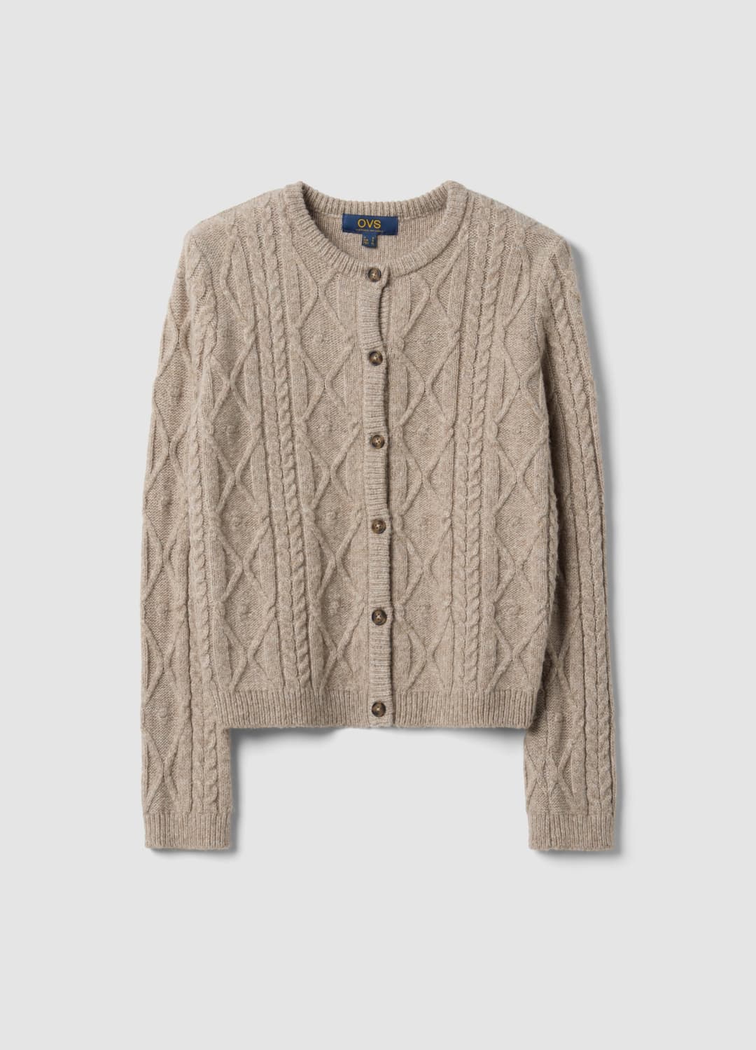 Cardigan Grigio In Misto Lana A Trecce | OVS Cardigan Grigio In Misto Lana A Trecce - 4 | OVS