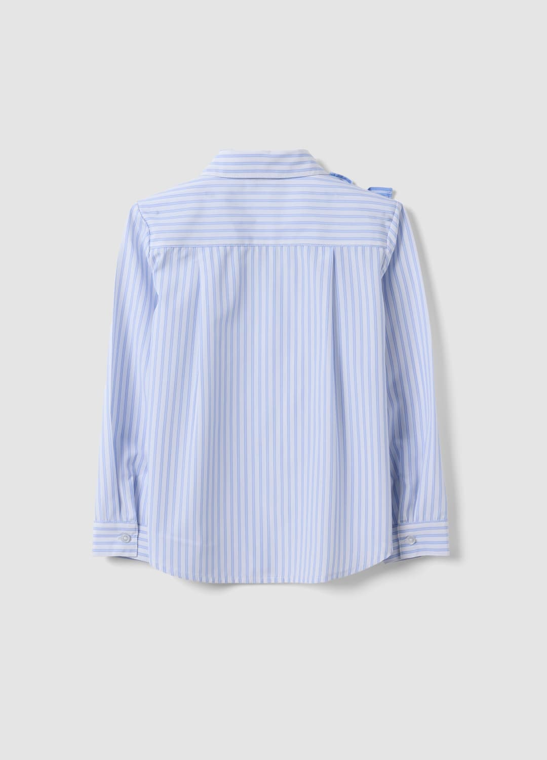 Camicia Azzurra A Righe Con Volant E Colletto Classico Per Bambina | OVS Camicia Azzurra A Righe Con Volant E Colletto Classico Per Bambina - 1 | OVS