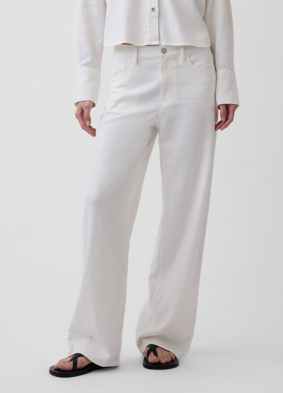 Pantaloni Wide Leg In Misto Lino E Cotone | OVS Pantaloni Wide Leg In Misto Lino E Cotone - 1 | OVS