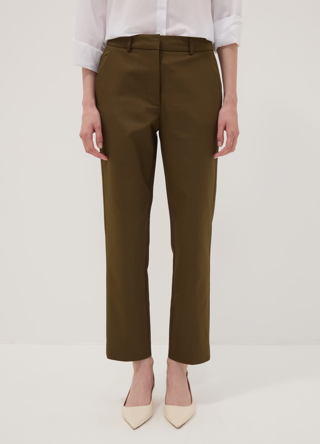 Braune Slim-fit-hose Aus Stretch-baumwolle | OVS Braune Slim-fit-hose Aus Stretch-baumwolle - 1 | OVS