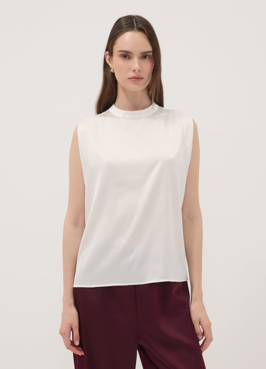 Weißes Stretch-top Mit Stehkragen | OVS Weißes Stretch-top Mit Stehkragen - 2 | OVS