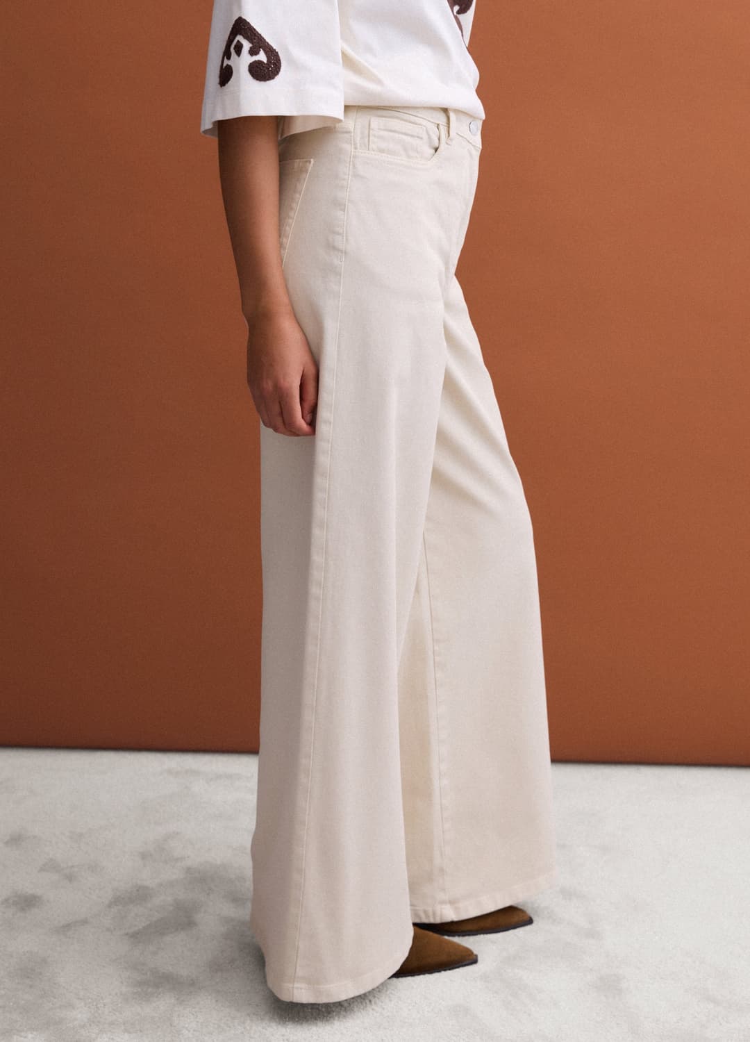 Pantaloni Marroni In Cotone Elasticizzato Wide Leg | OVS Pantaloni Marroni In Cotone Elasticizzato Wide Leg - 3 | OVS