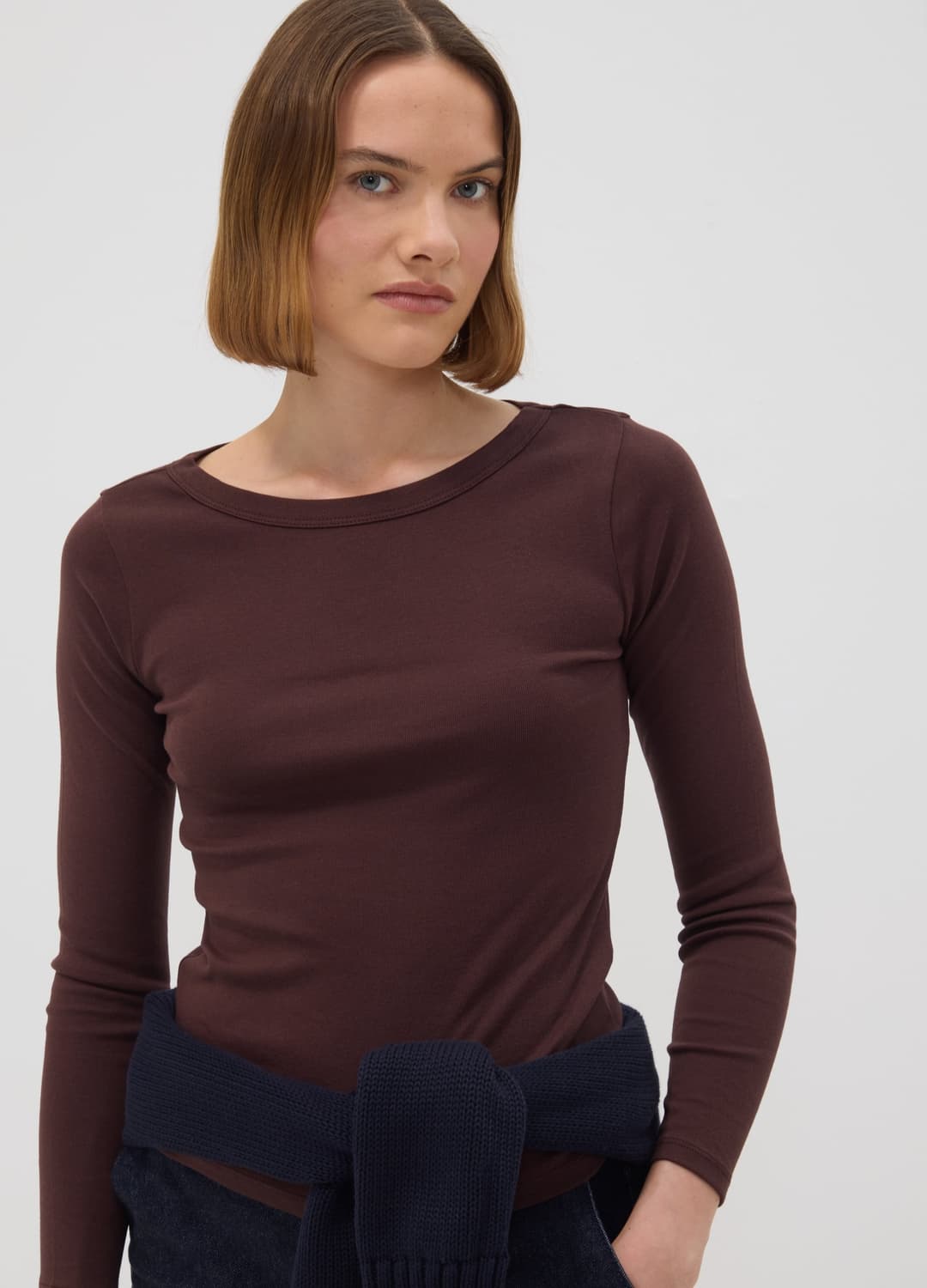 Braunes T-shirt Aus Reiner Baumwolle Mit Rundhals | OVS Braunes T-shirt Aus Reiner Baumwolle Mit Rundhals - 0 | OVS