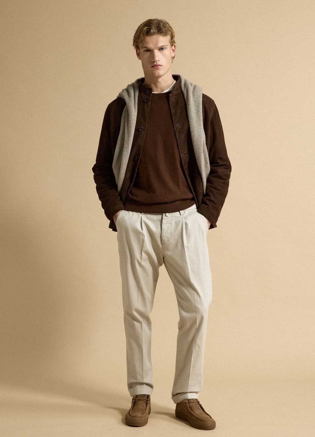 Shacket Marrone Imbottita In Vera Pelle Con Colletto Alto Regular Fit | OVS Shacket Marrone Imbottita In Vera Pelle Con Colletto Alto Regular Fit - 1 | OVS
