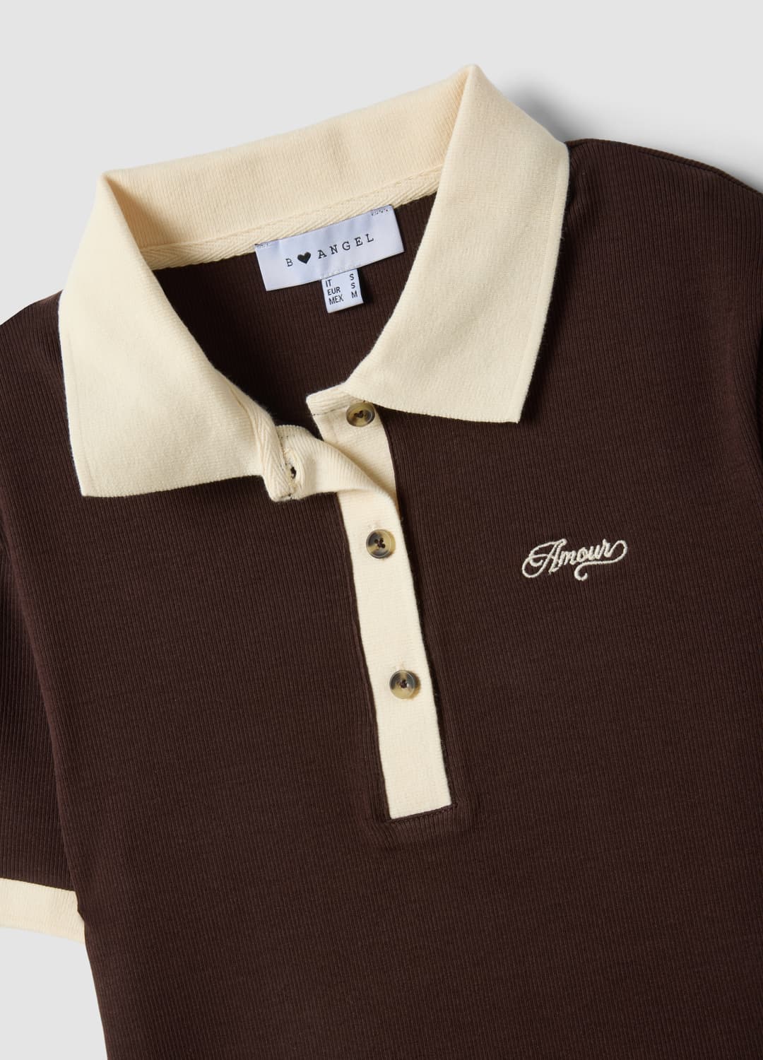 Braunes Crop-poloshirt Aus Stretch-baumwolle Mit Print | OVS Braunes Crop-poloshirt Aus Stretch-baumwolle Mit Print - 5 | OVS