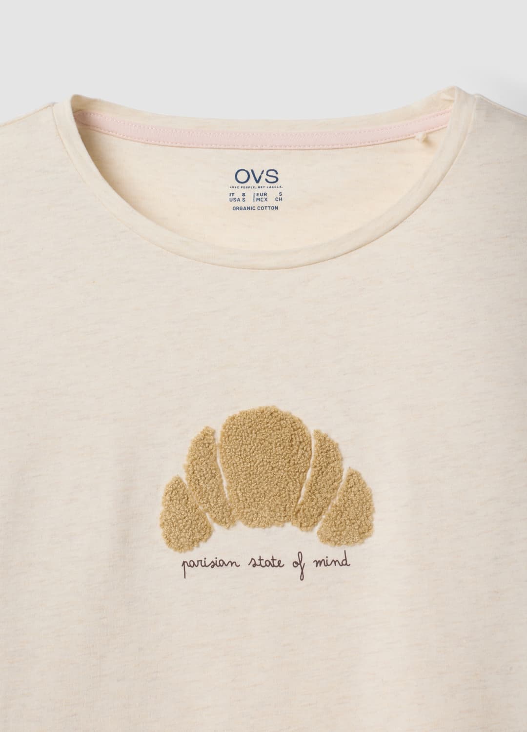 Pigiama Beige In Puro Cotone Organico Con Ricamo Croissant In Rilievo | OVS Pigiama Beige In Puro Cotone Organico Con Ricamo Croissant In Rilievo - 5 | OVS