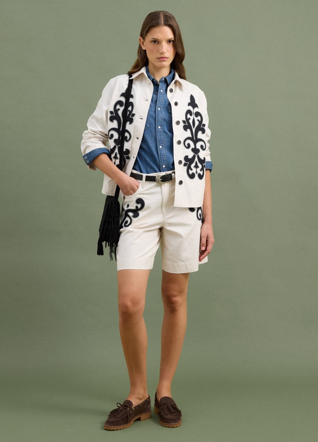 Blazer Bianco In Misto Lino E Lyocell Con Ricami A Contrasto Regular Fit | OVS Blazer Bianco In Misto Lino E Lyocell Con Ricami A Contrasto Regular Fit - 2 | OVS