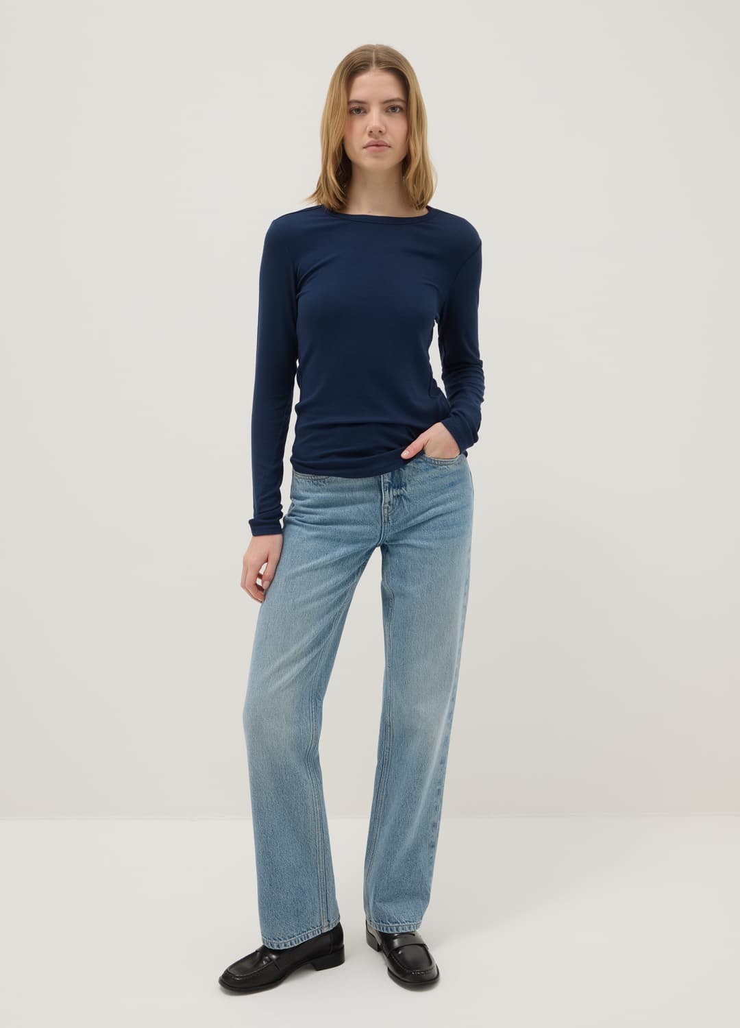 Blaues Regular-fit-oberteil Aus Stretch-modal | OVS Blaues Regular-fit-oberteil Aus Stretch-modal - 1 | OVS