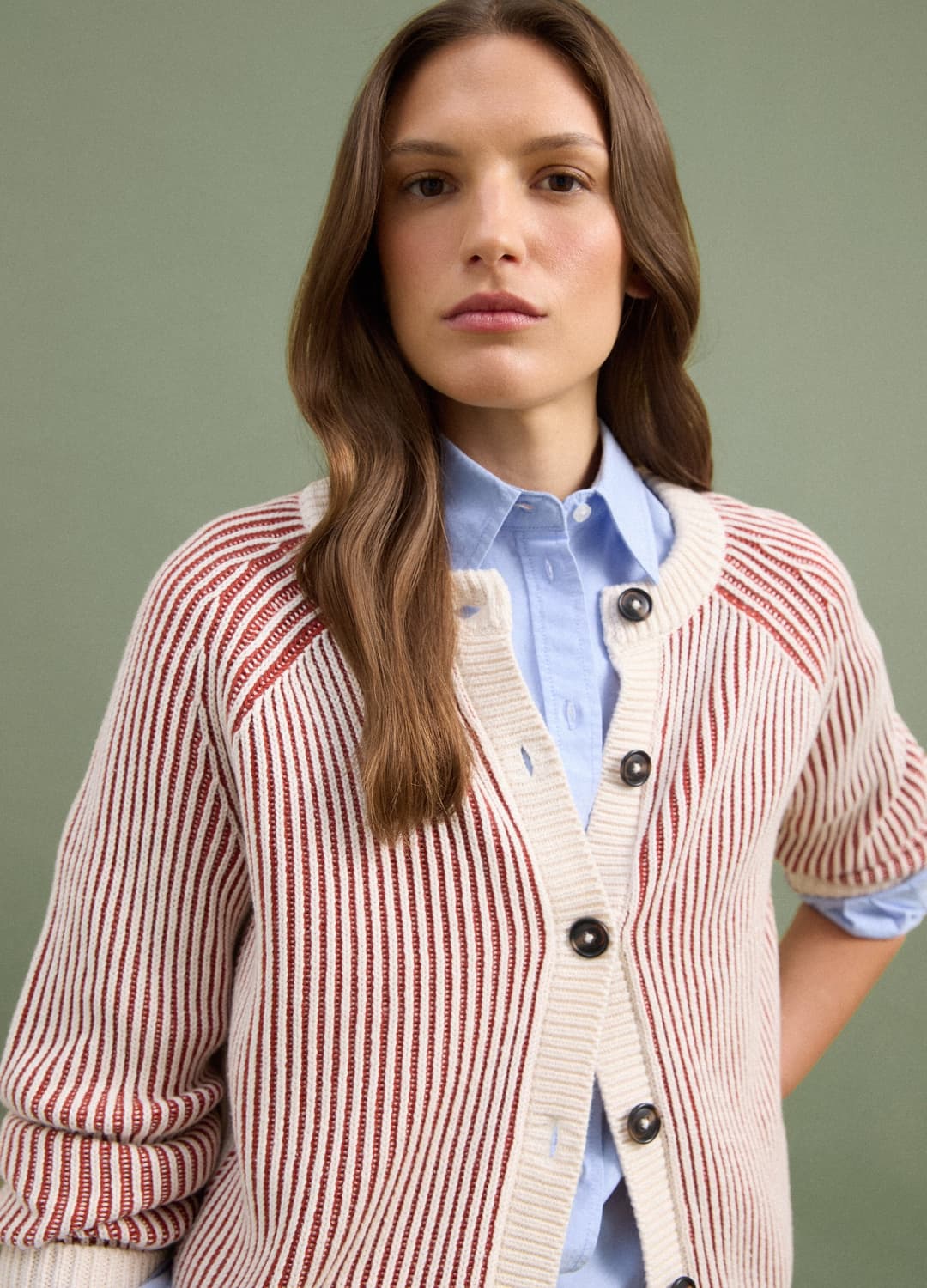 Cardigan Viola In Puro Cotone A Coste Con Girocollo | OVS Cardigan Viola In Puro Cotone A Coste Con Girocollo - 0 | OVS