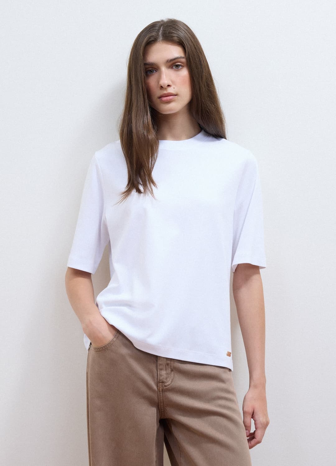 T-shirt Boxy Fit Bianca In Misto Cotone E Viscosa | OVS T-shirt Boxy Fit Bianca In Misto Cotone E Viscosa - 2 | OVS