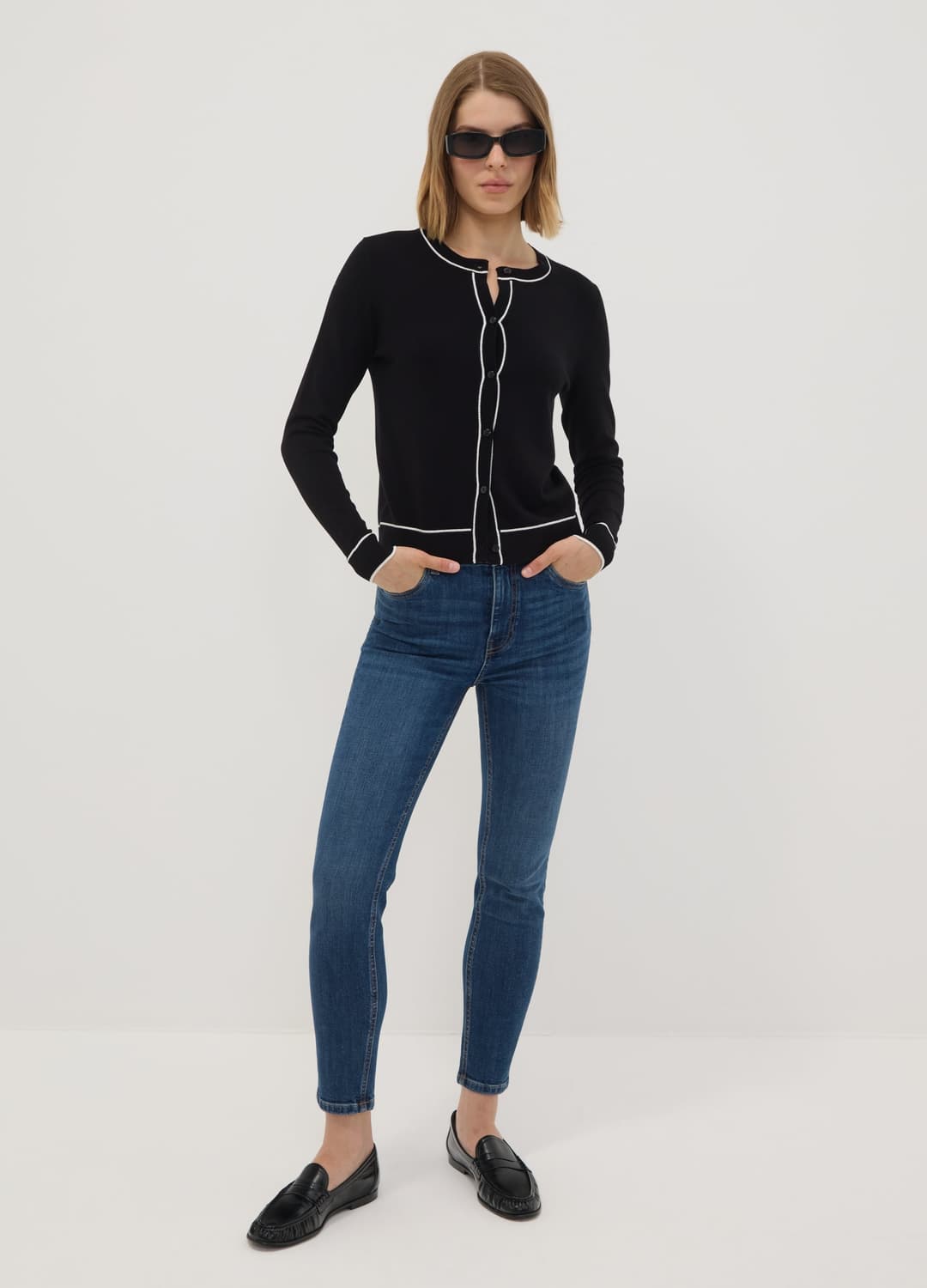 Cardigan Nero In Viscosa Elasticizzata Regular Fit | OVS Cardigan Nero In Viscosa Elasticizzata Regular Fit - 1 | OVS