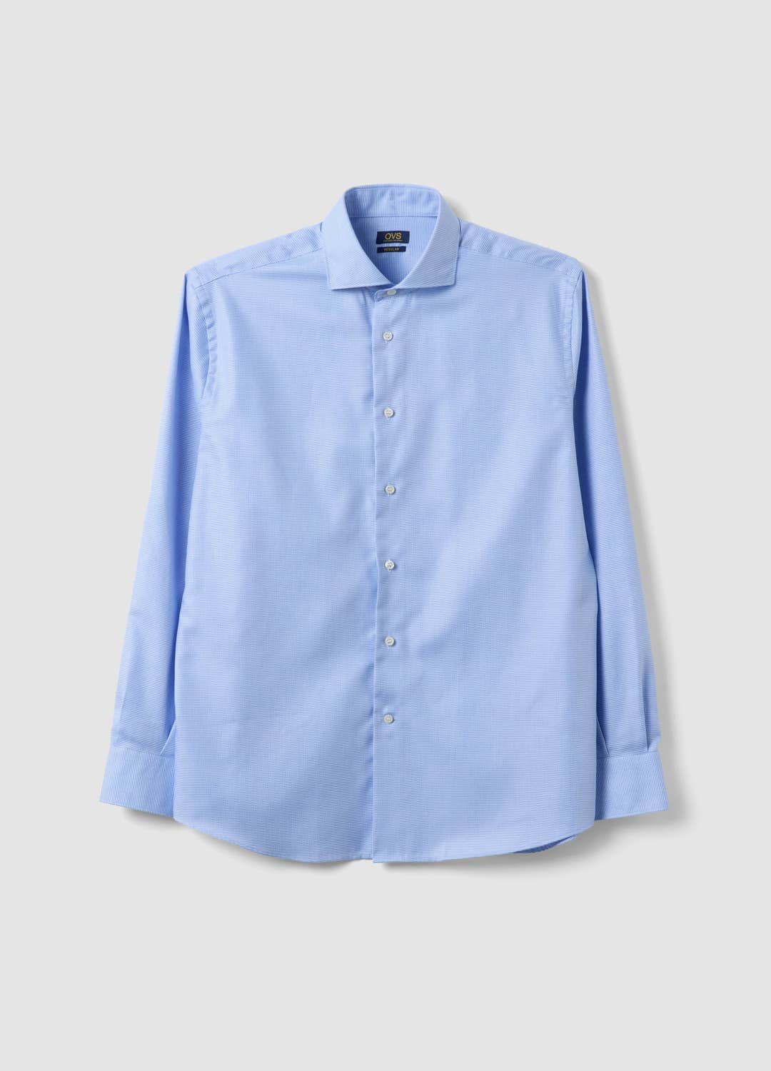 Camicia Azzurra In Puro Cotone Con Colletto Francese Easy Iron Regular Fit | OVS Camicia Azzurra In Puro Cotone Con Colletto Francese Easy Iron Regular Fit - 0 | OVS