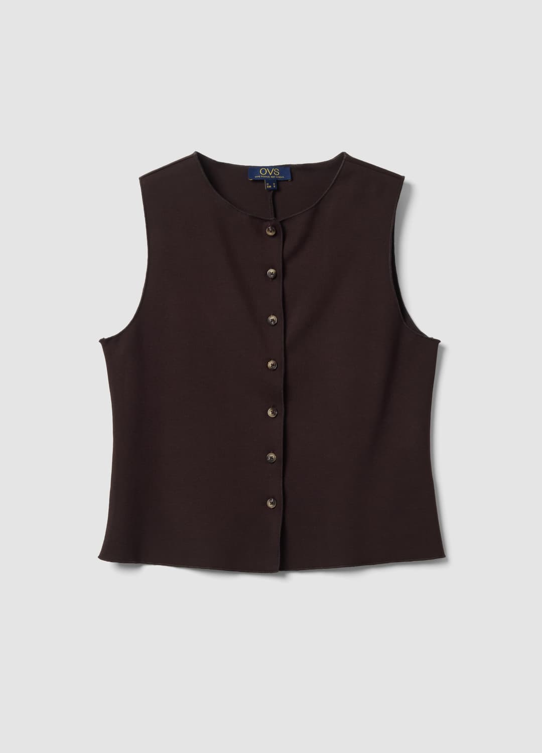 Gilet Marrone In Punto Milano Di Viscosa Elasticizzata Regular Fit | OVS Gilet Marrone In Punto Milano Di Viscosa Elasticizzata Regular Fit - 4 | OVS