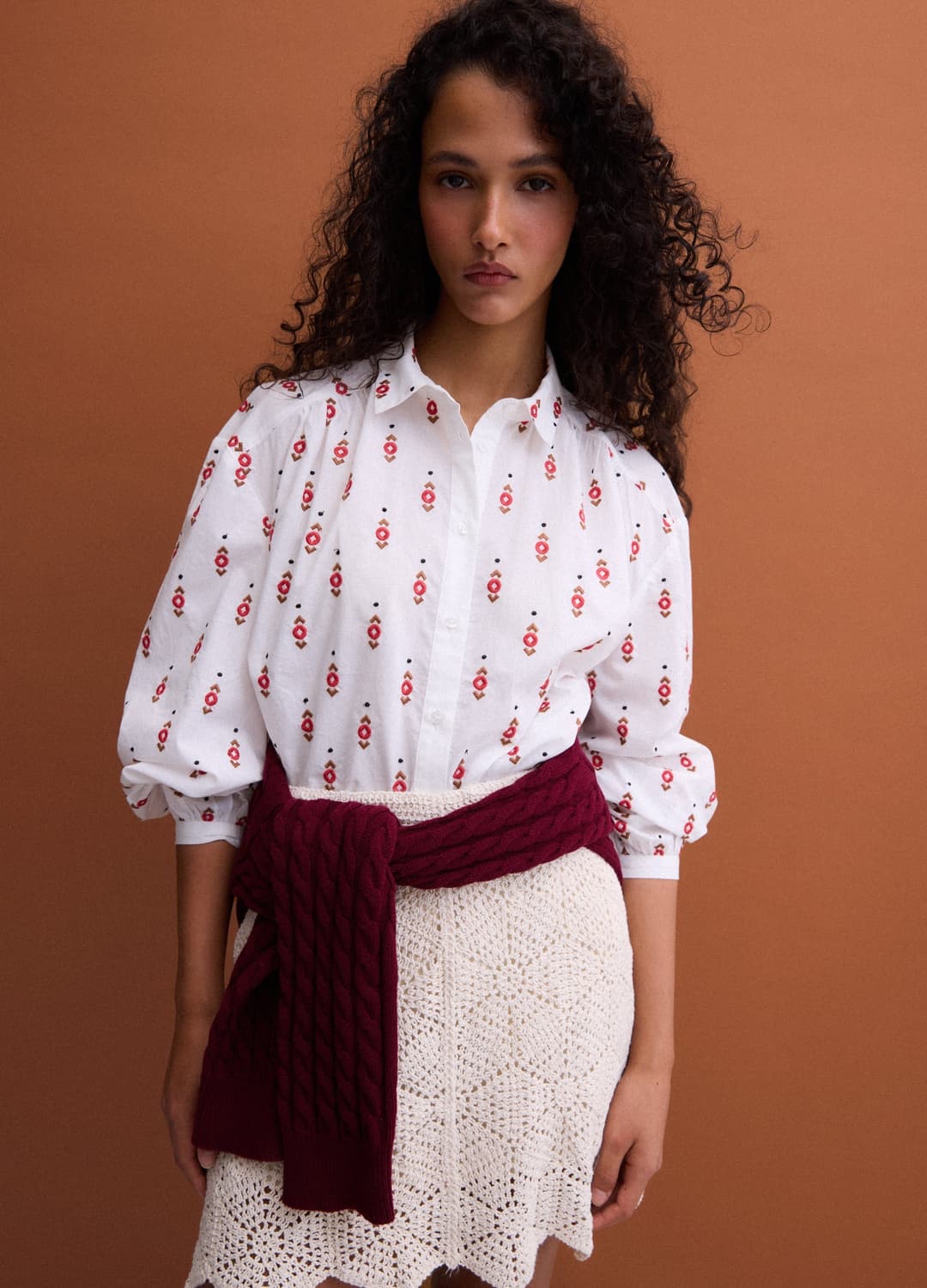 Camicia Bianca In Puro Cotone Con Fantasia Ricamata Regular Fit | OVS Camicia Bianca In Puro Cotone Con Fantasia Ricamata Regular Fit - 0 | OVS