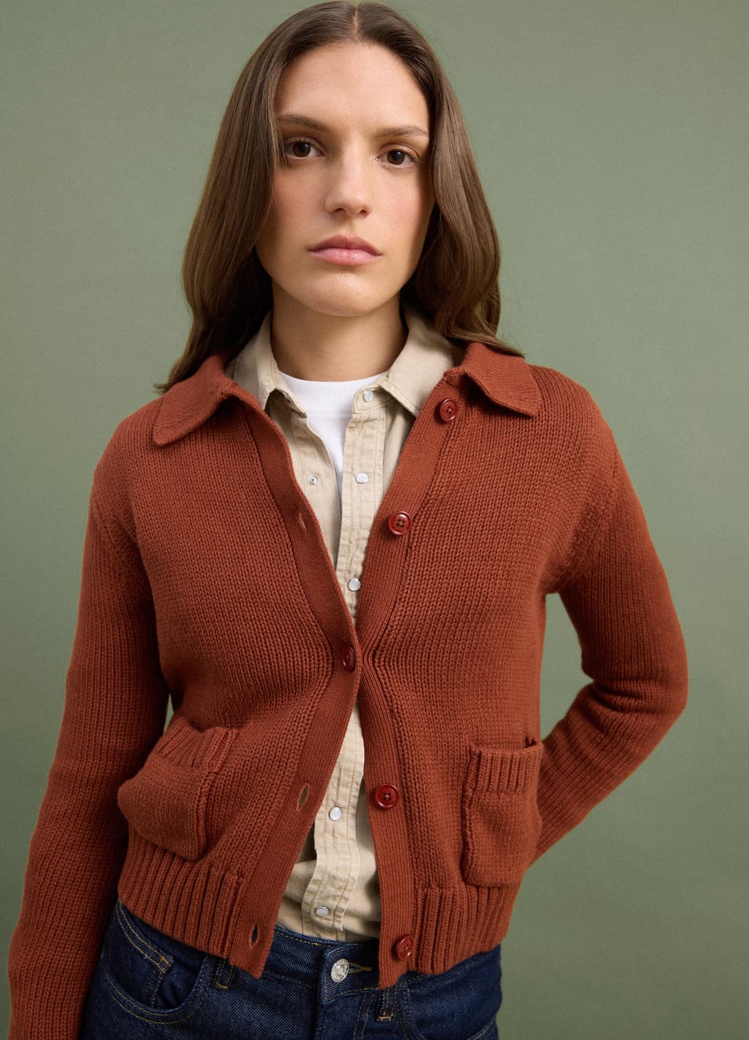 Cardigan Rosso In Puro Cotone Con Bottoni Regular Fit | OVS Cardigan Rosso In Puro Cotone Con Bottoni Regular Fit - 2 | OVS