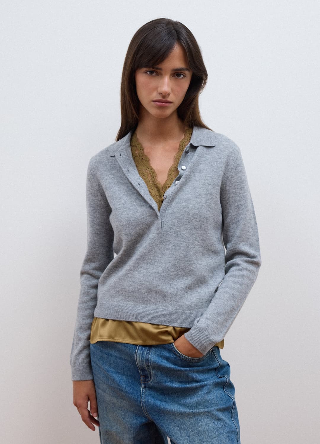 Grauer Pullover Aus Reiner Wolle Mit Rundhalsausschnitt | OVS Grauer Pullover Aus Reiner Wolle Mit Rundhalsausschnitt - 2 | OVS
