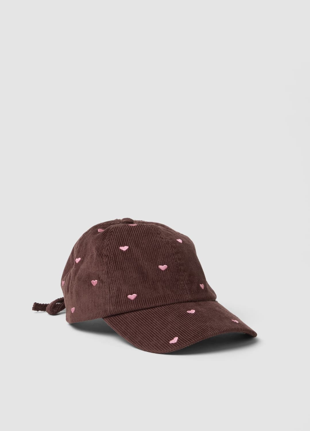 Cappello Marrone In Puro Cotone A Coste Con Cuori | OVS Cappello Marrone In Puro Cotone A Coste Con Cuori - 0 | OVS