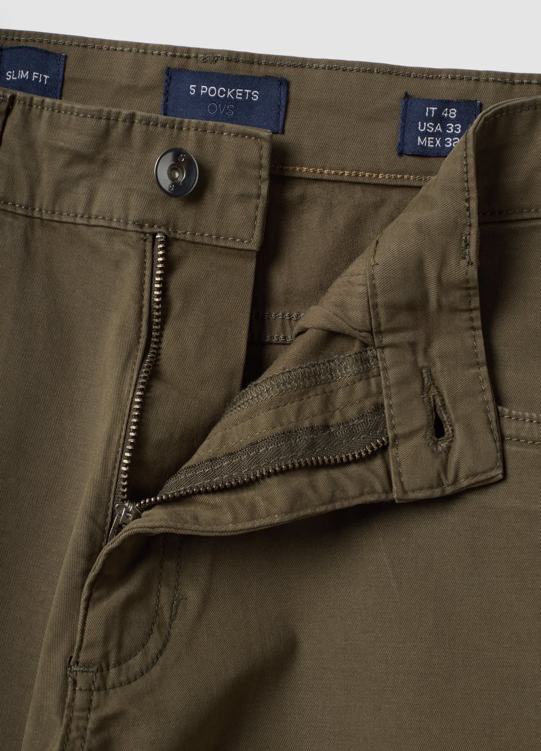 Grüne Slim-fit-hose Aus Elastischem Baumwolltwill | OVS Grüne Slim-fit-hose Aus Elastischem Baumwolltwill - 5 | OVS