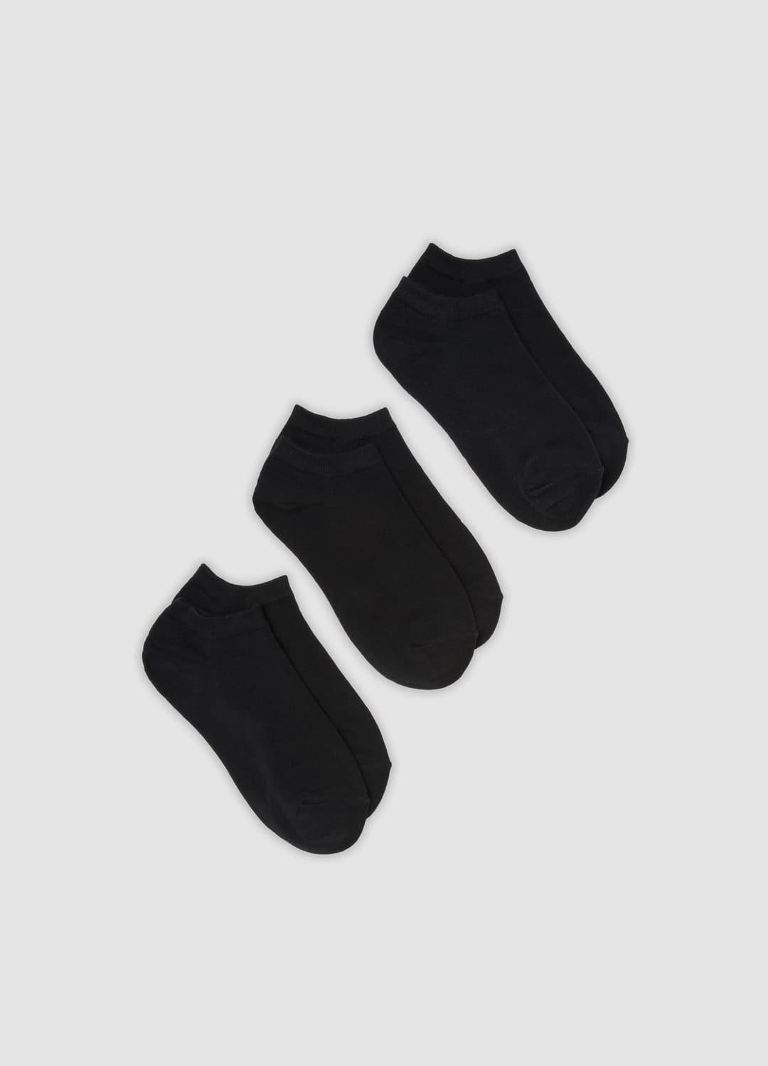 3er-pack Schwarze Knöchelsocken Aus Bio-baumwolljersey | OVS 3er-pack Schwarze Knöchelsocken Aus Bio-baumwolljersey - 0 | OVS