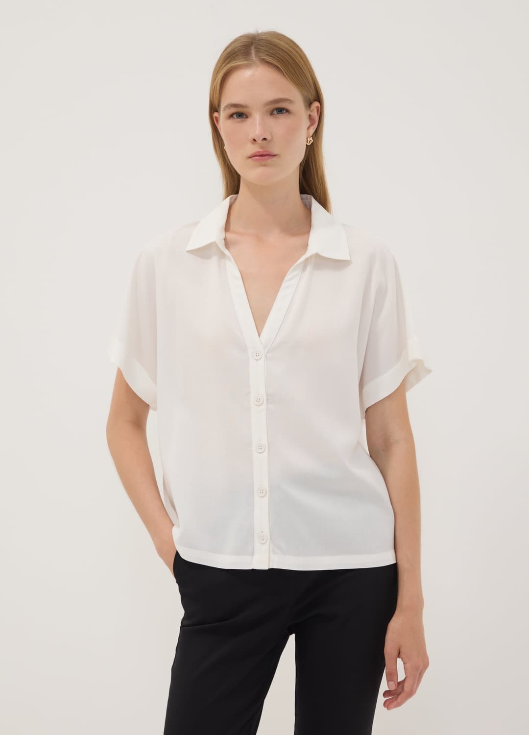 Camicia Multicolor A Righe In Pura Viscosa A Maniche Corte Over Fit | OVS Camicia Multicolor A Righe In Pura Viscosa A Maniche Corte Over Fit - 9 | OVS