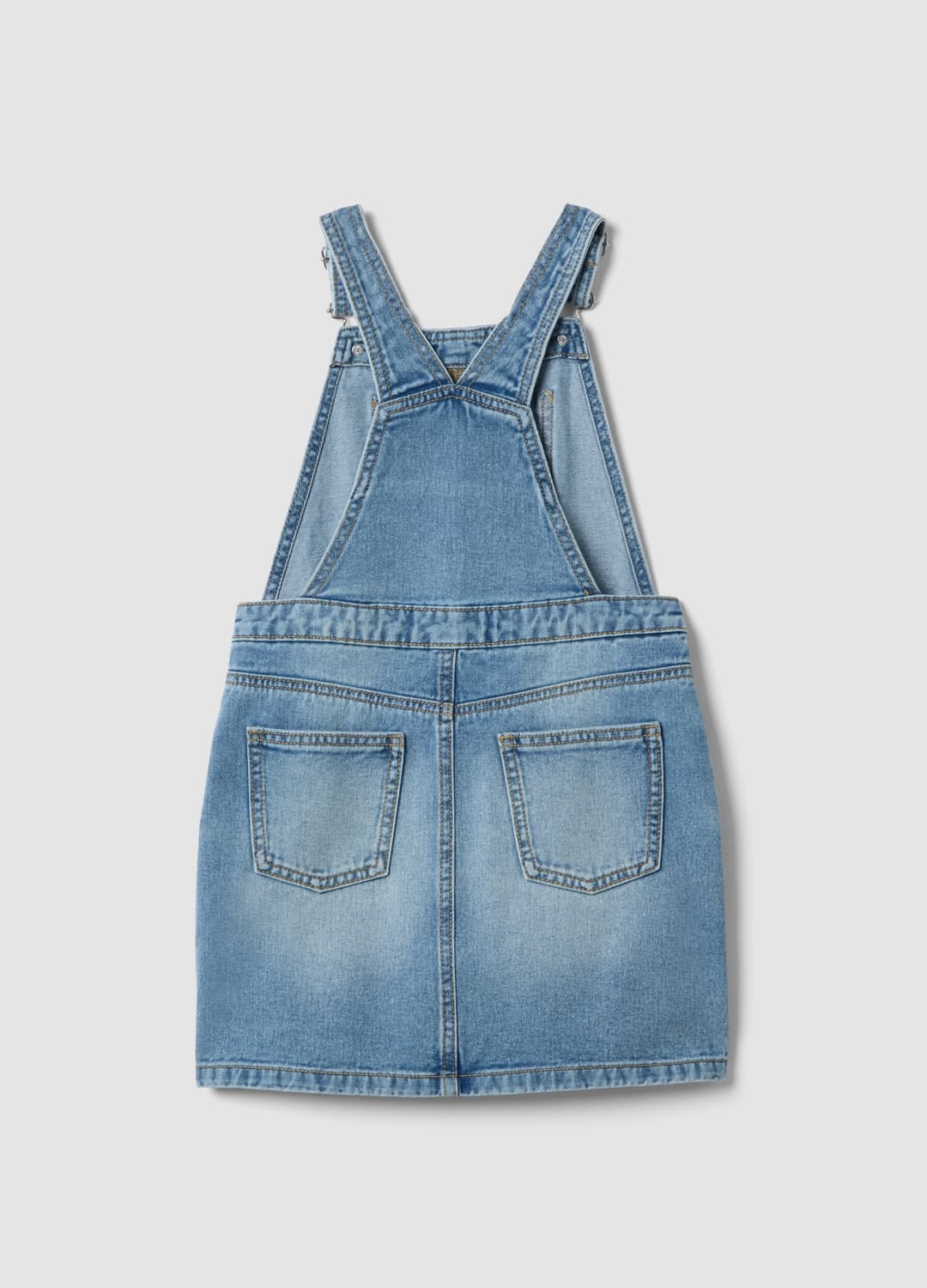 Salopette Denim Blu In Puro Cotone Da Bambina Con Ricamo Minnie | OVS Salopette Denim Blu In Puro Cotone Da Bambina Con Ricamo Minnie - 1 | OVS