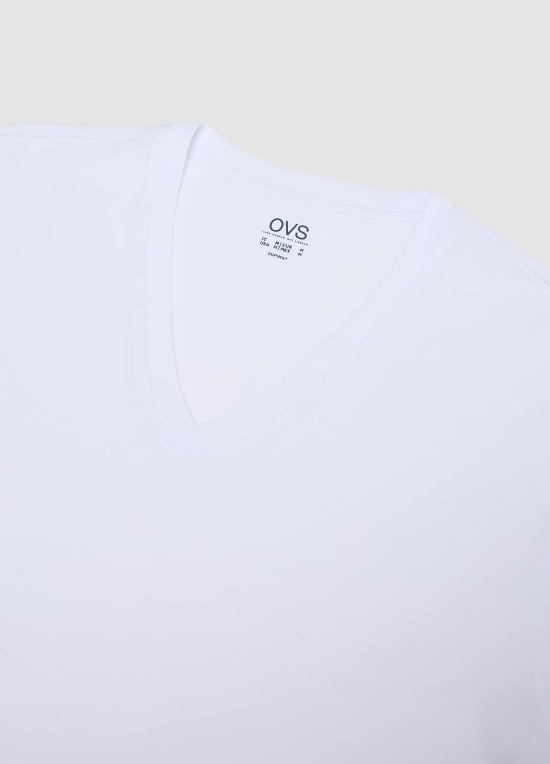Weißes T-shirt Aus Reiner Supima-baumwolle Mit V-ausschnitt | OVS Weißes T-shirt Aus Reiner Supima-baumwolle Mit V-ausschnitt - 5 | OVS