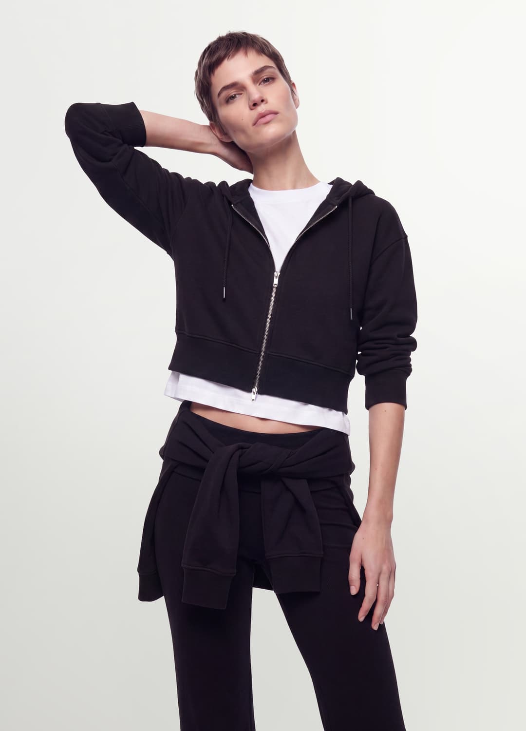 Felpa Full Zip Nera In Misto Cotone Con Cappuccio Fitted | OVS Felpa Full Zip Nera In Misto Cotone Con Cappuccio Fitted - 2 | OVS