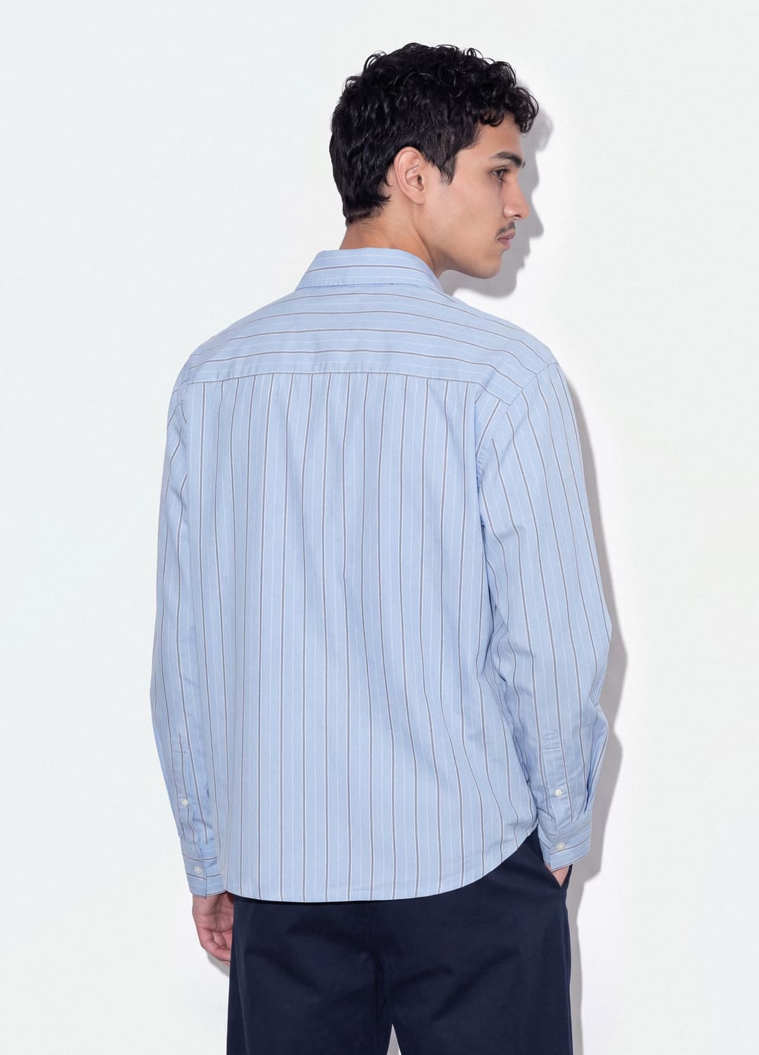 Camicia Azzurra Cropped In Puro Cotone A Righe Over Fit | OVS Camicia Azzurra Cropped In Puro Cotone A Righe Over Fit - 3 | OVS