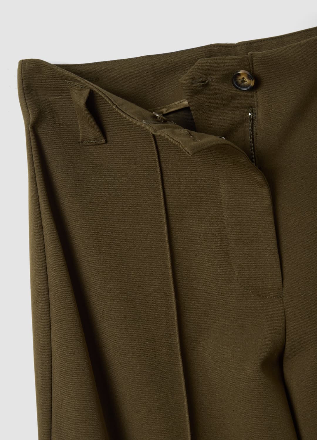 Grüne Wide-leg-chinohose Aus Elastischer Viskose | OVS Grüne Wide-leg-chinohose Aus Elastischer Viskose - 1 | OVS