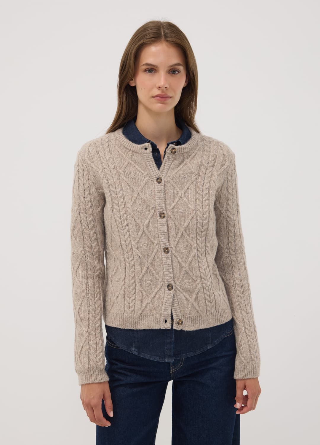 Cardigan Grigio In Misto Lana A Trecce | OVS Cardigan Grigio In Misto Lana A Trecce - 2 | OVS