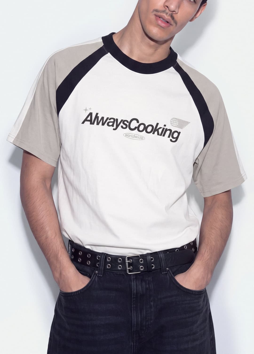 Weißes T-shirt Aus Reiner Baumwolle Mit Rundhalsausschnitt Und Schriftzug „always Cooking“ | OVS Weißes T-shirt Aus Reiner Baumwolle Mit Rundhalsausschnitt Und Schriftzug „always Cooking“ - 1 | OVS