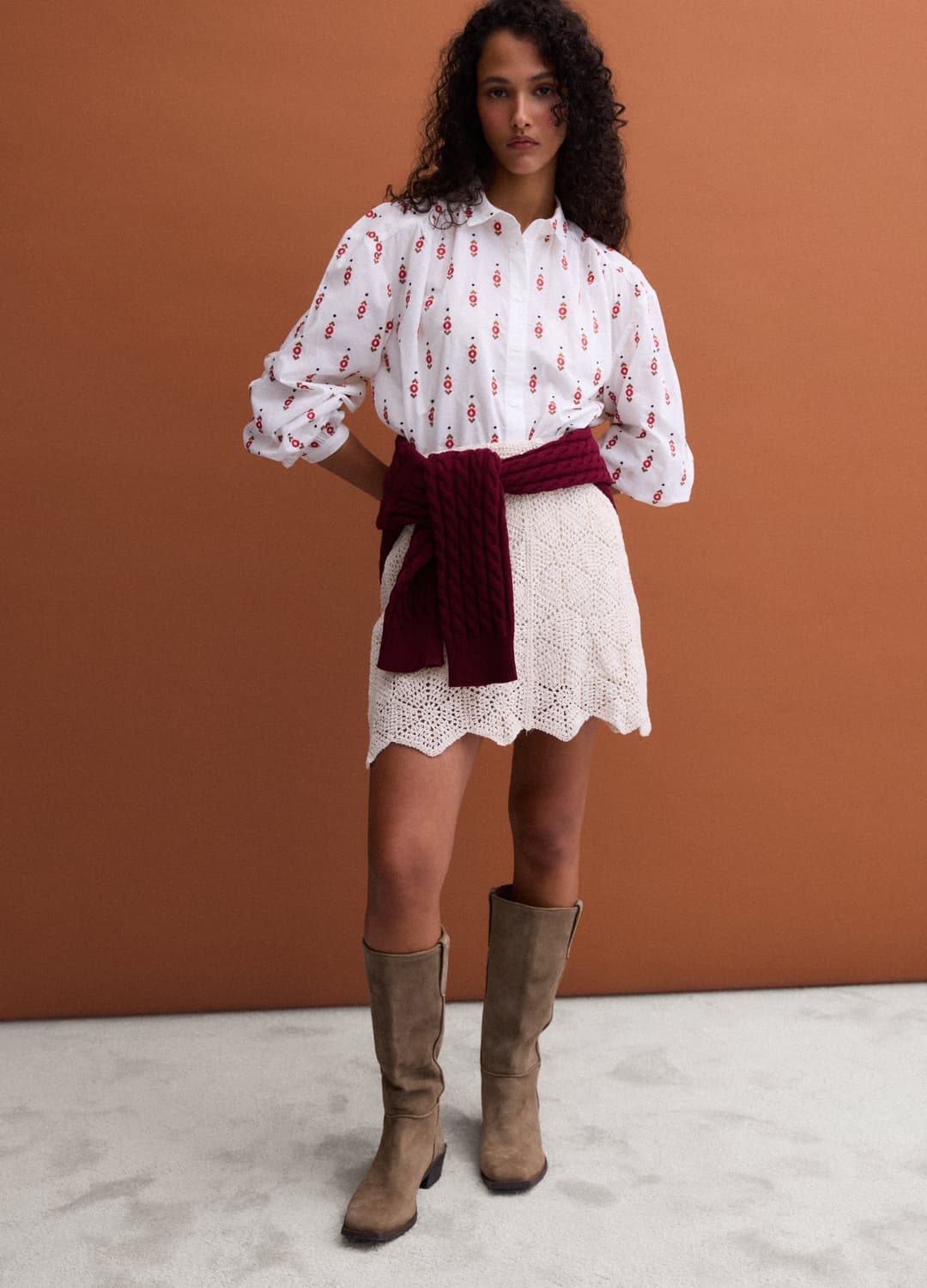 Camicia Bianca In Puro Cotone Con Fantasia Ricamata Regular Fit | OVS Camicia Bianca In Puro Cotone Con Fantasia Ricamata Regular Fit - 1 | OVS