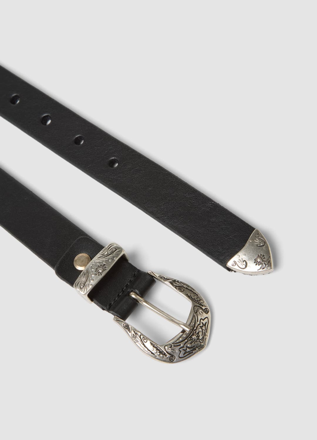 Cintura Nera In Vera Pelle Con Fibbia Decorata | OVS Cintura Nera In Vera Pelle Con Fibbia Decorata - 1 | OVS