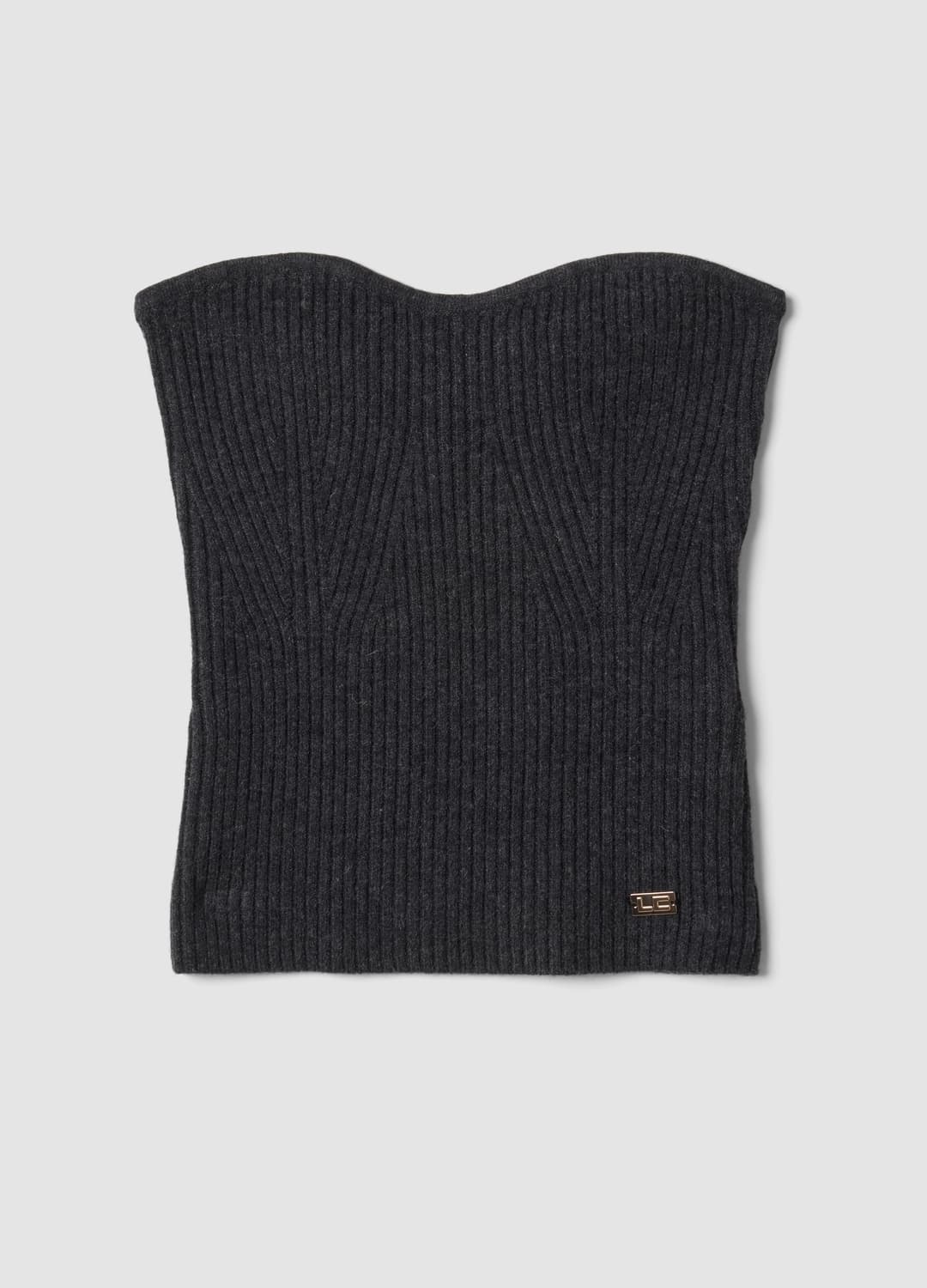Graues Bandeau-top Aus Wollmix In Rippstrick | OVS Graues Bandeau-top Aus Wollmix In Rippstrick - 4 | OVS