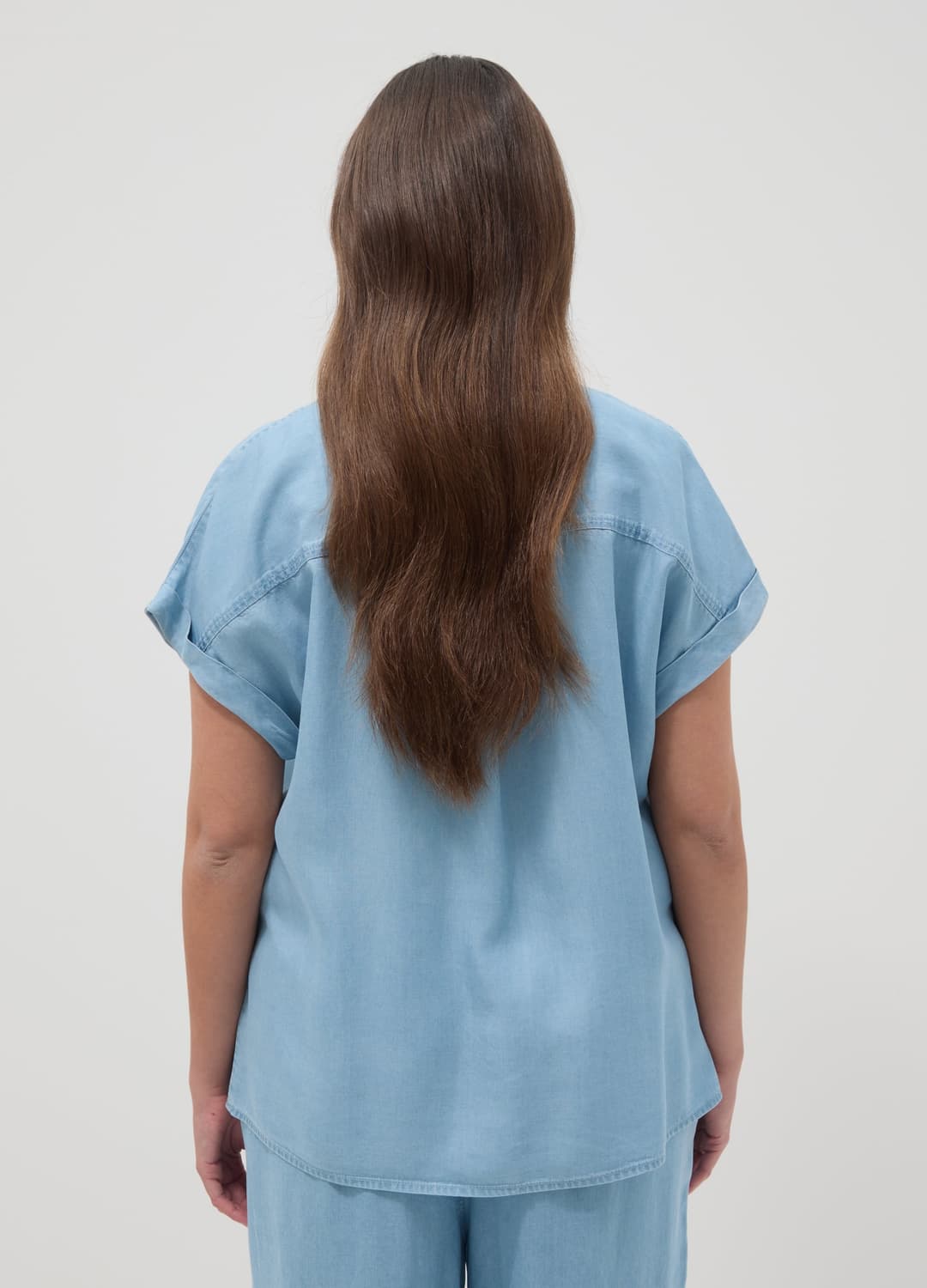 Blaue Bluse Aus Reinem Lyocell Im Regular Fit Mit Stehkragen | OVS Blaue Bluse Aus Reinem Lyocell Im Regular Fit Mit Stehkragen - 2 | OVS