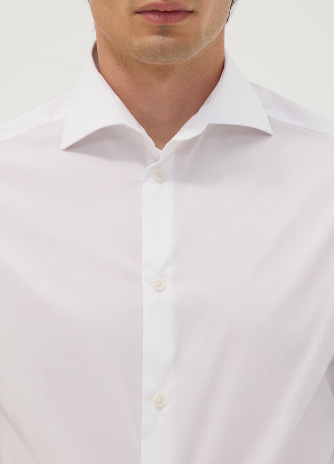 Camicia Bianca In Popeline Di Cotone Elasticizzato Con Collo Francese Slim Fit | OVS Camicia Bianca In Popeline Di Cotone Elasticizzato Con Collo Francese Slim Fit - 1 | OVS