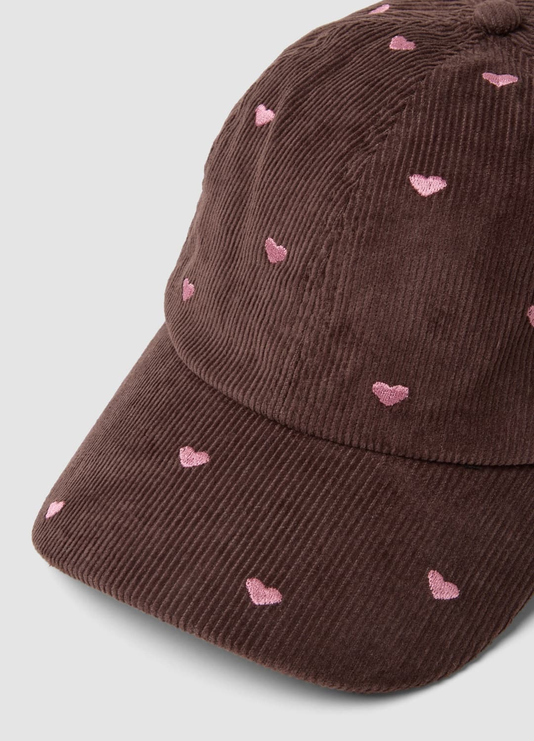 Cappello Marrone In Puro Cotone A Coste Con Cuori | OVS Cappello Marrone In Puro Cotone A Coste Con Cuori - 2 | OVS