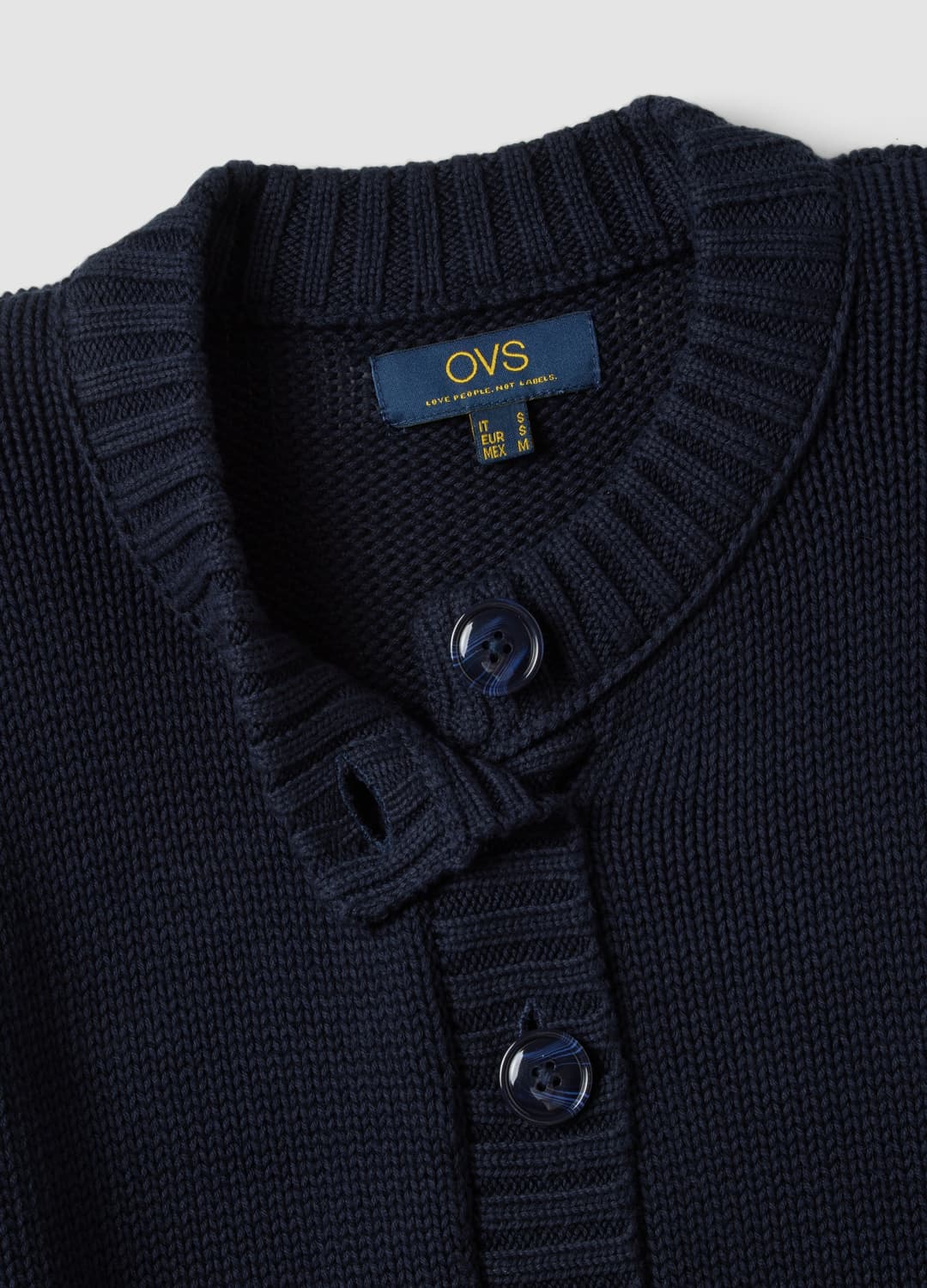Cardigan Blu In Puro Cotone Con Girocollo E Bottoni Regular Fit | OVS Cardigan Blu In Puro Cotone Con Girocollo E Bottoni Regular Fit - 5 | OVS