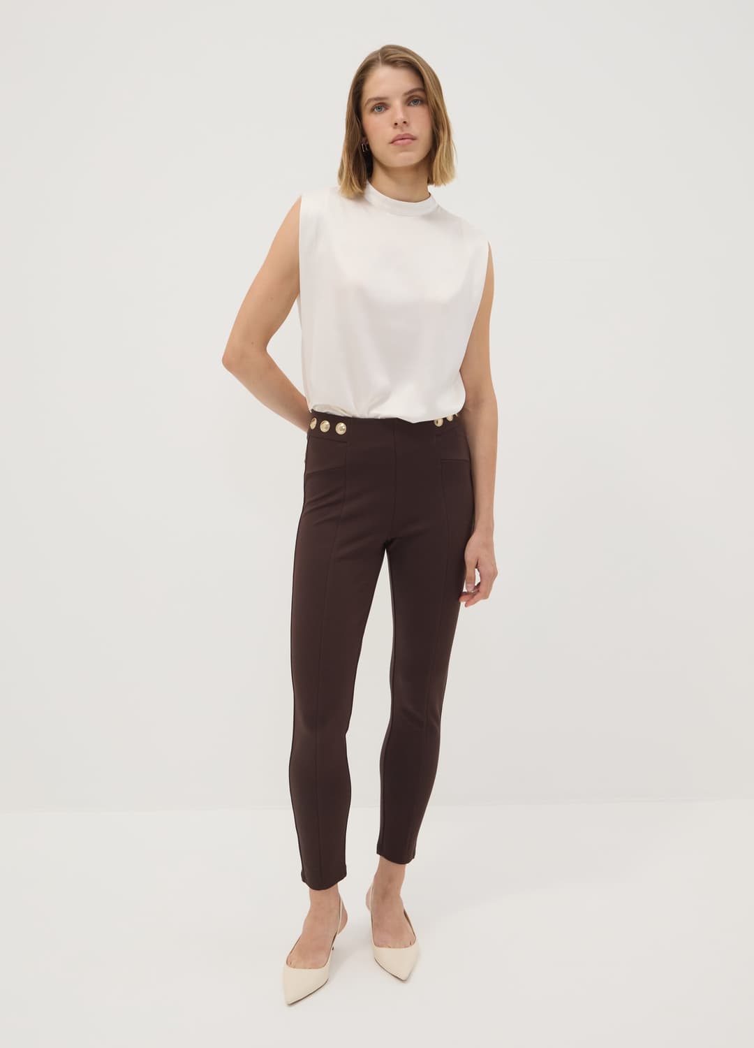 Leggings Marroni In Punto Milano Di Viscosa Elasticizzata Skinny Fit | OVS Leggings Marroni In Punto Milano Di Viscosa Elasticizzata Skinny Fit - 0 | OVS