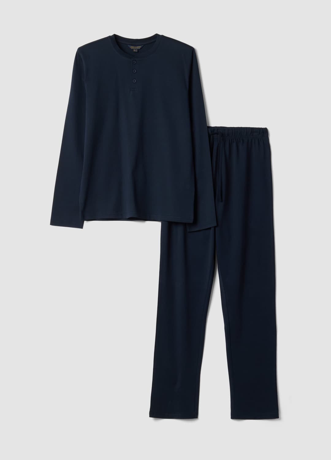 Pigiama Blu In Puro Cotone Organico Con Scollo Serafino Regular Fit | OVS Pigiama Blu In Puro Cotone Organico Con Scollo Serafino Regular Fit - 4 | OVS