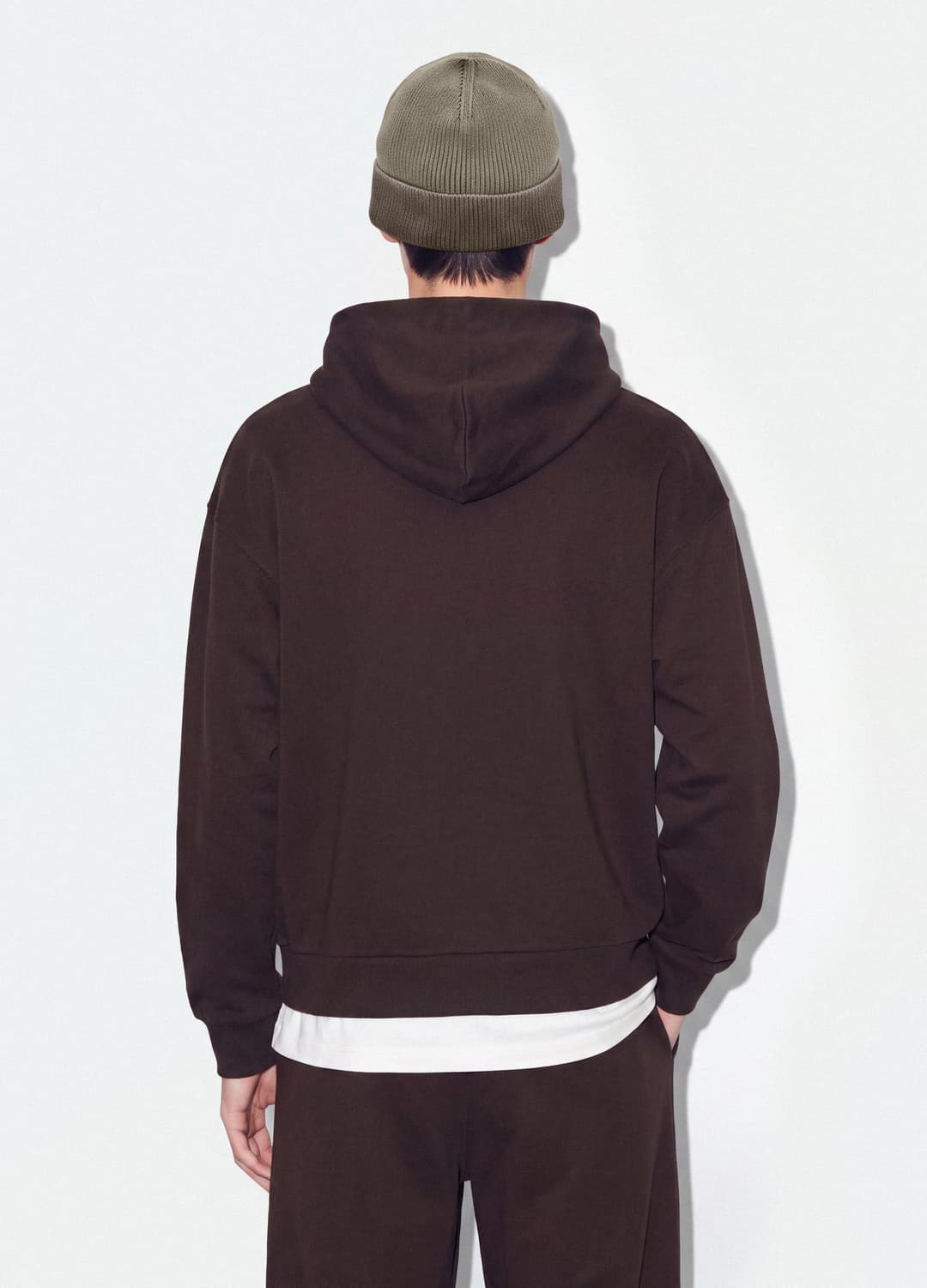 Felpa Crop Marrone In Puro Cotone Con Cappuccio Over Fit | OVS Felpa Crop Marrone In Puro Cotone Con Cappuccio Over Fit - 3 | OVS