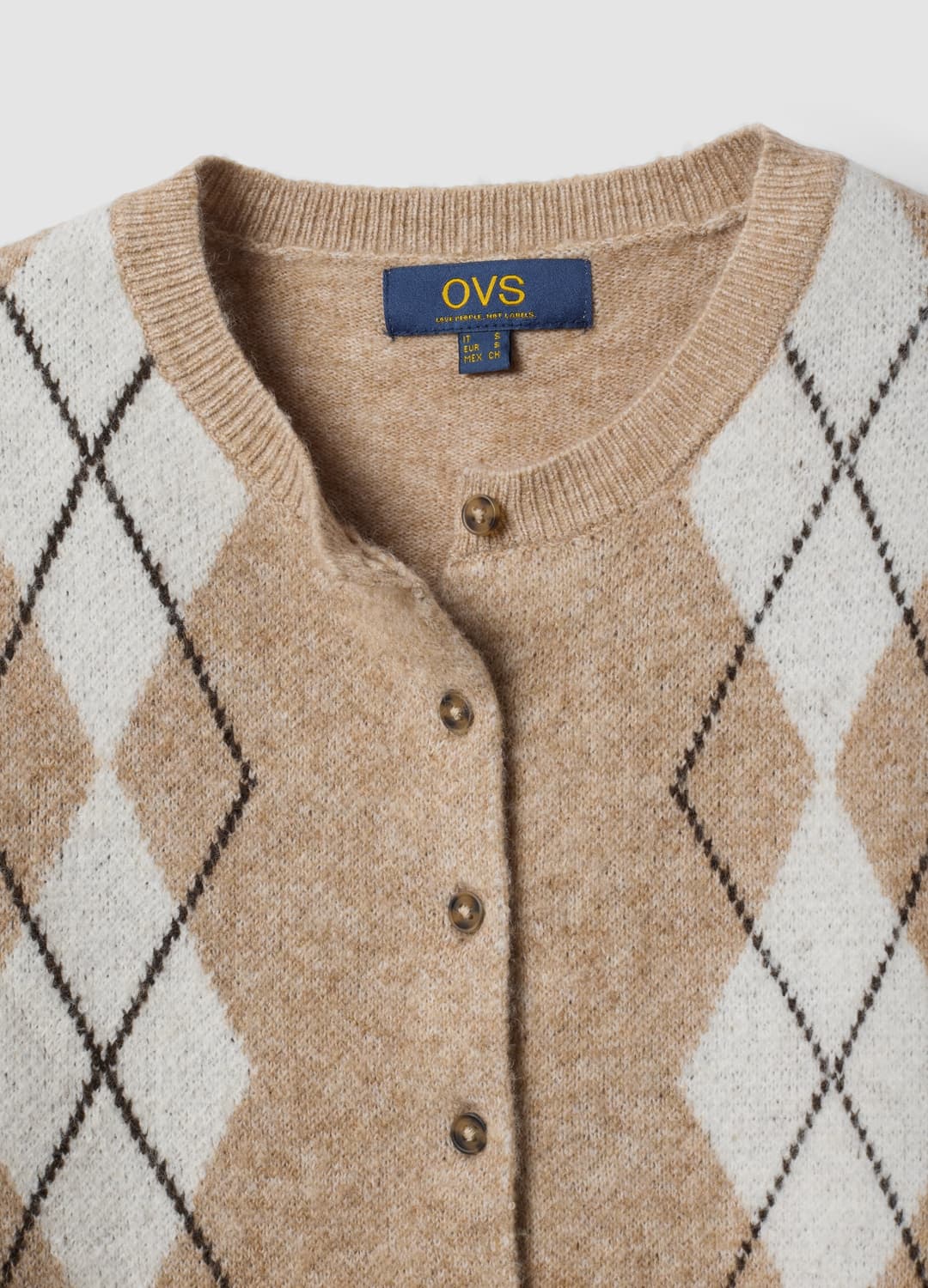 Cardigan Grigio In Lana Elasticizzata Jacquard Girocollo Regular Fit | OVS Cardigan Grigio In Lana Elasticizzata Jacquard Girocollo Regular Fit - 5 | OVS