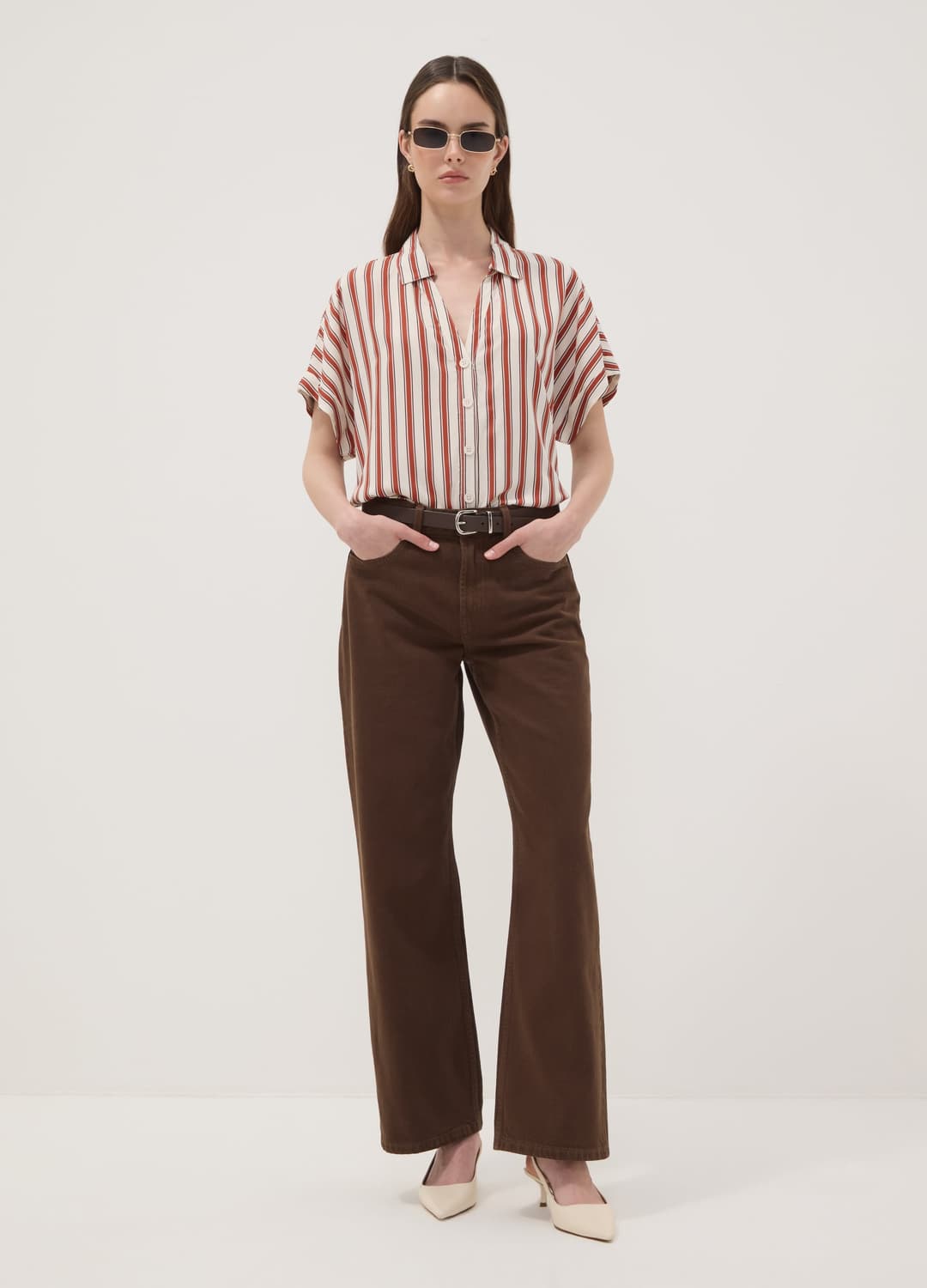 Camicia Multicolor A Righe In Pura Viscosa A Maniche Corte Over Fit | OVS Camicia Multicolor A Righe In Pura Viscosa A Maniche Corte Over Fit - 1 | OVS